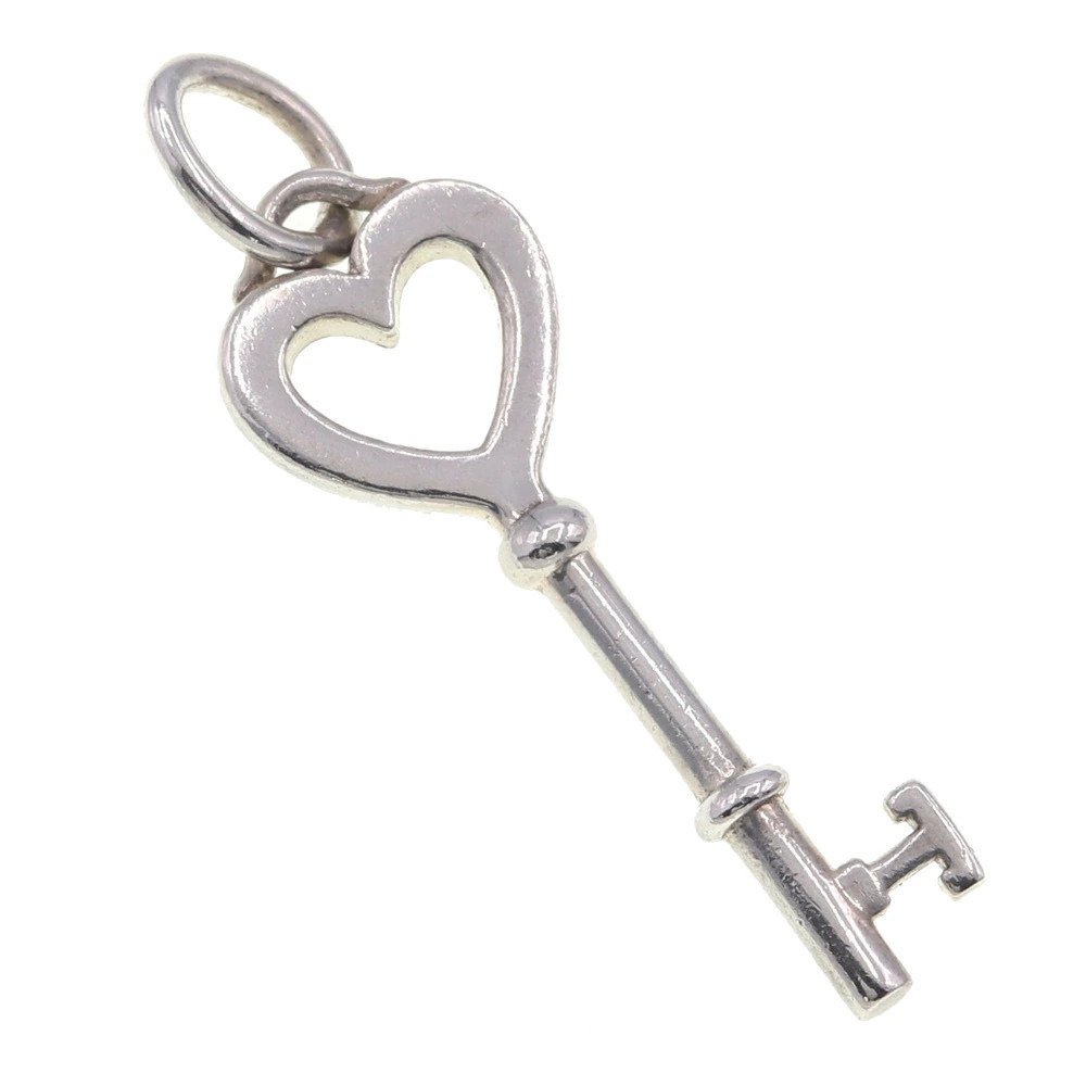 Tiffany Co Heart Key Pendant Top Sterling Silver Necklace Charm
